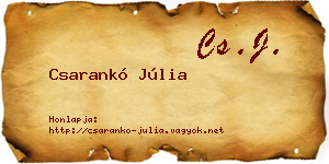 Csarankó Júlia névjegykártya